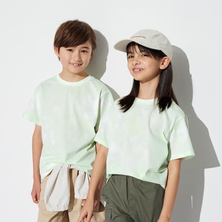 Kids Ultra Stretch DRY-EX Printed Crew Neck Short Sleeved T-Shirt