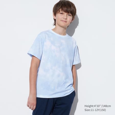 Kids Ultra Stretch DRY-EX Printed Crew Neck Short Sleeved T-Shirt