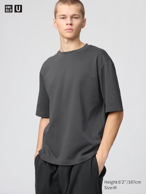 Uniqlo - T-Shirt Oversize Airism En Coton - Gris - Xl