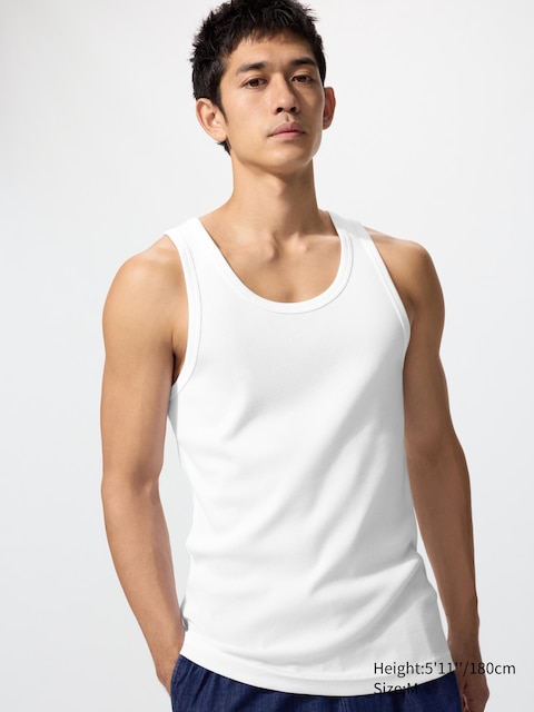 Uniqlo - Débardeur Dry Côtelé - Blanc - 3XL