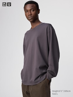AIRism Cotton Crew Neck T-Shirt (Long Sleeve)