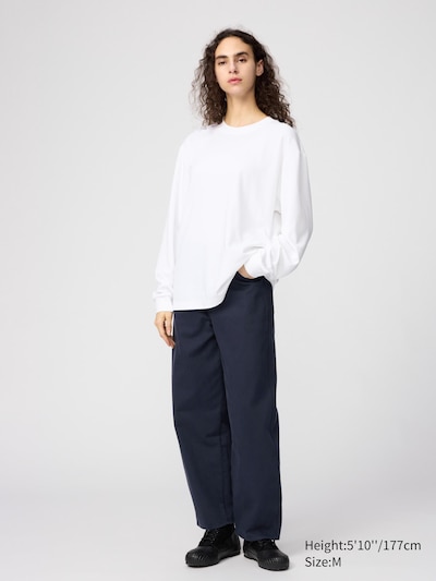 AIRism Cotton Crew Neck Long-Sleeve T-Shirt