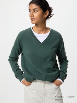 100% Cashmere V Neck Jumper