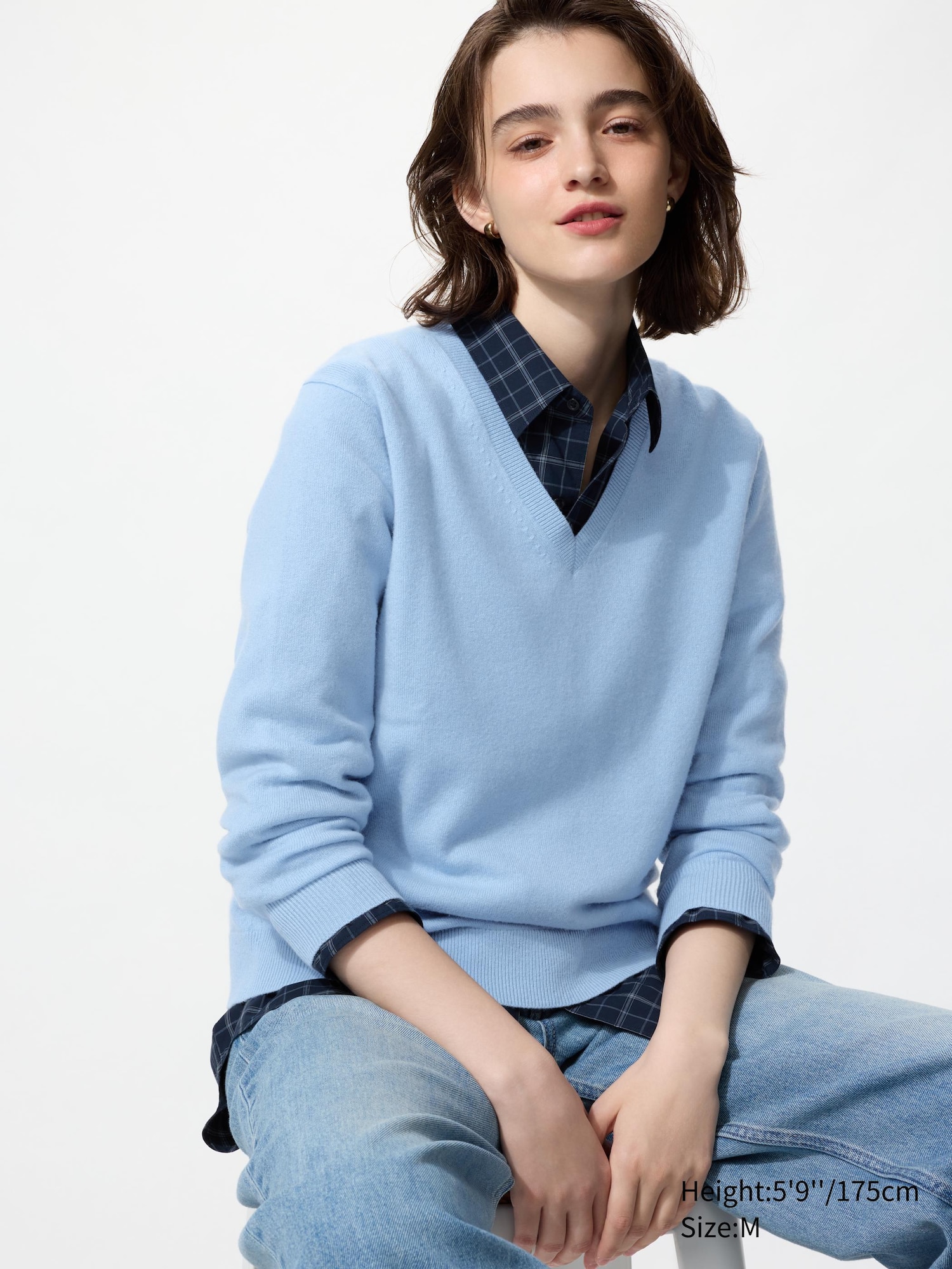 100% Cashmere V Neck Jumper