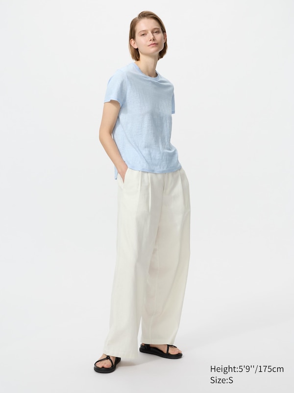 100% Linen Crew Neck T-Shirt