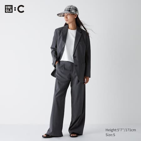 Linen Blend Striped Easy Trousers