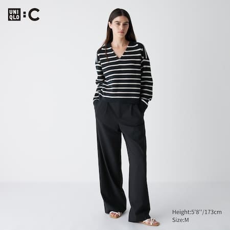 Pleated Wide Straight Leg Trousers