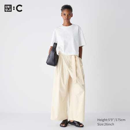 Belted Wide Leg Ankle Length Trousers