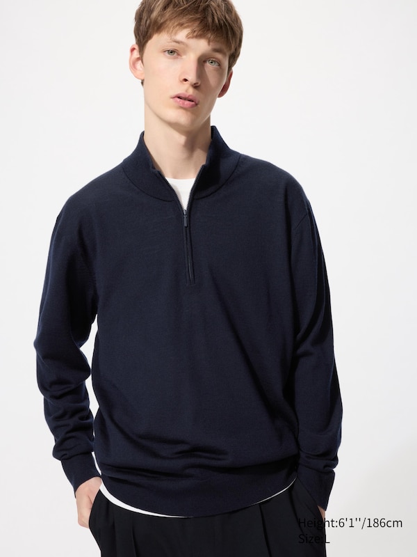 100 % Merinowolle Pullover (Reißverschluss)