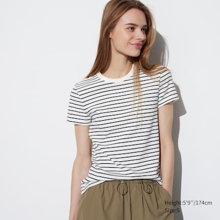 Soft Ribbed Striped Short Sleeved T-Shirt