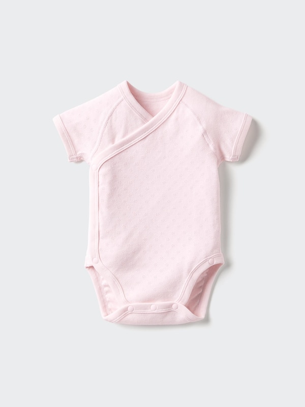 Newborn Pointelle Front-Opening Short Sleeve Bodysuit