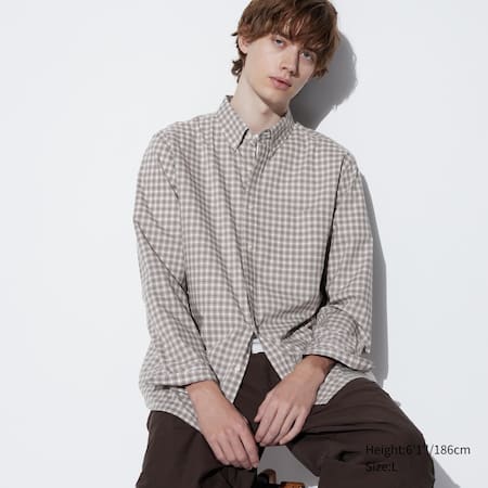 Extra Fine Cotton Broadcloth Regular Fit Checked Shirt (Button-Down Collar)