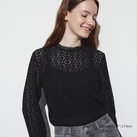 Lace Long Sleeved Blouse | UNIQLO GB