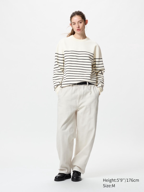 Washable Milano Ribbed Striped Crew Neck Sweater
