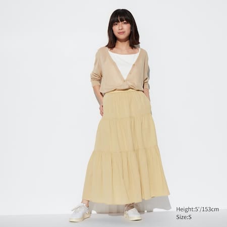 Crinkle Cotton Tiered Skirt (Short)
