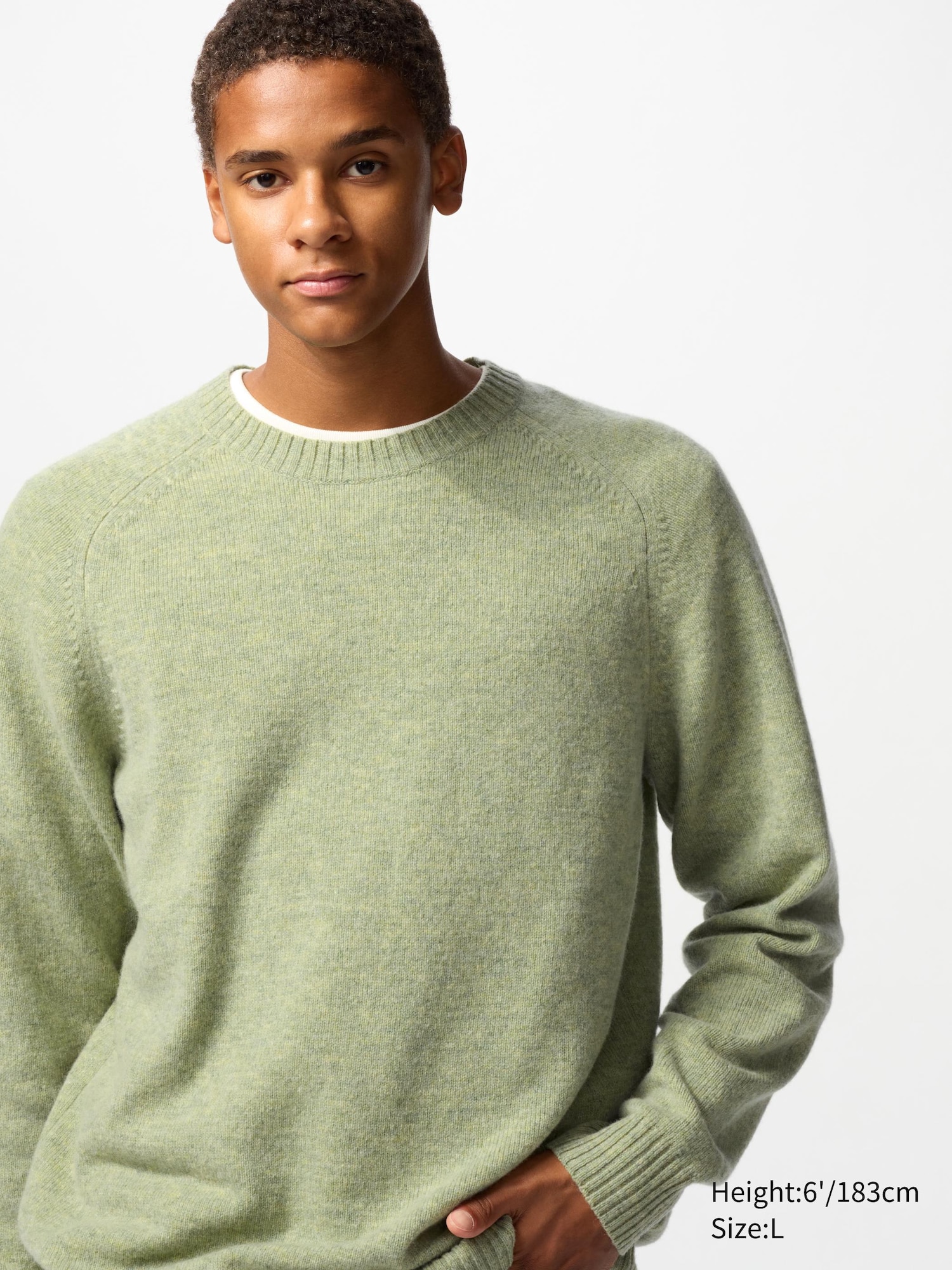 Men s Lambswool Crew Neck Jumper UNIQLO DK