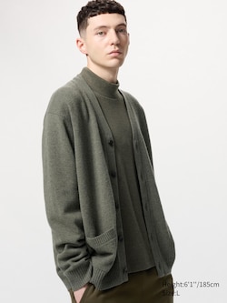 100% Lambswool V Neck Cardigan