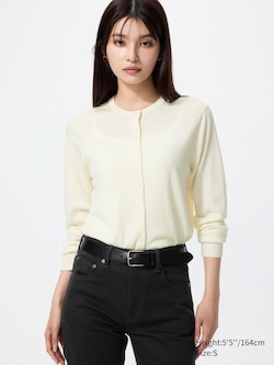 100% Merino Crew Neck Cardigan