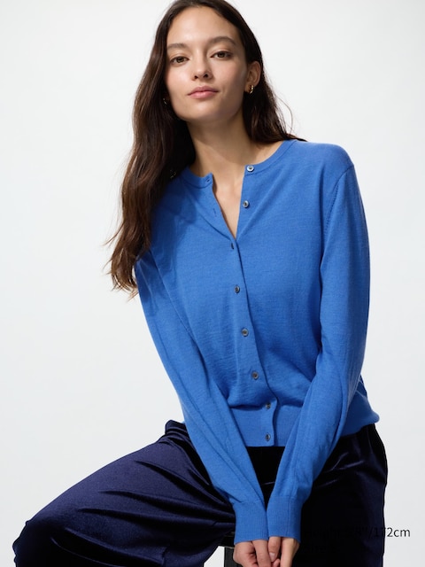 Uniqlo - Cardigan 100% Laine Mérinos - Bleu - L