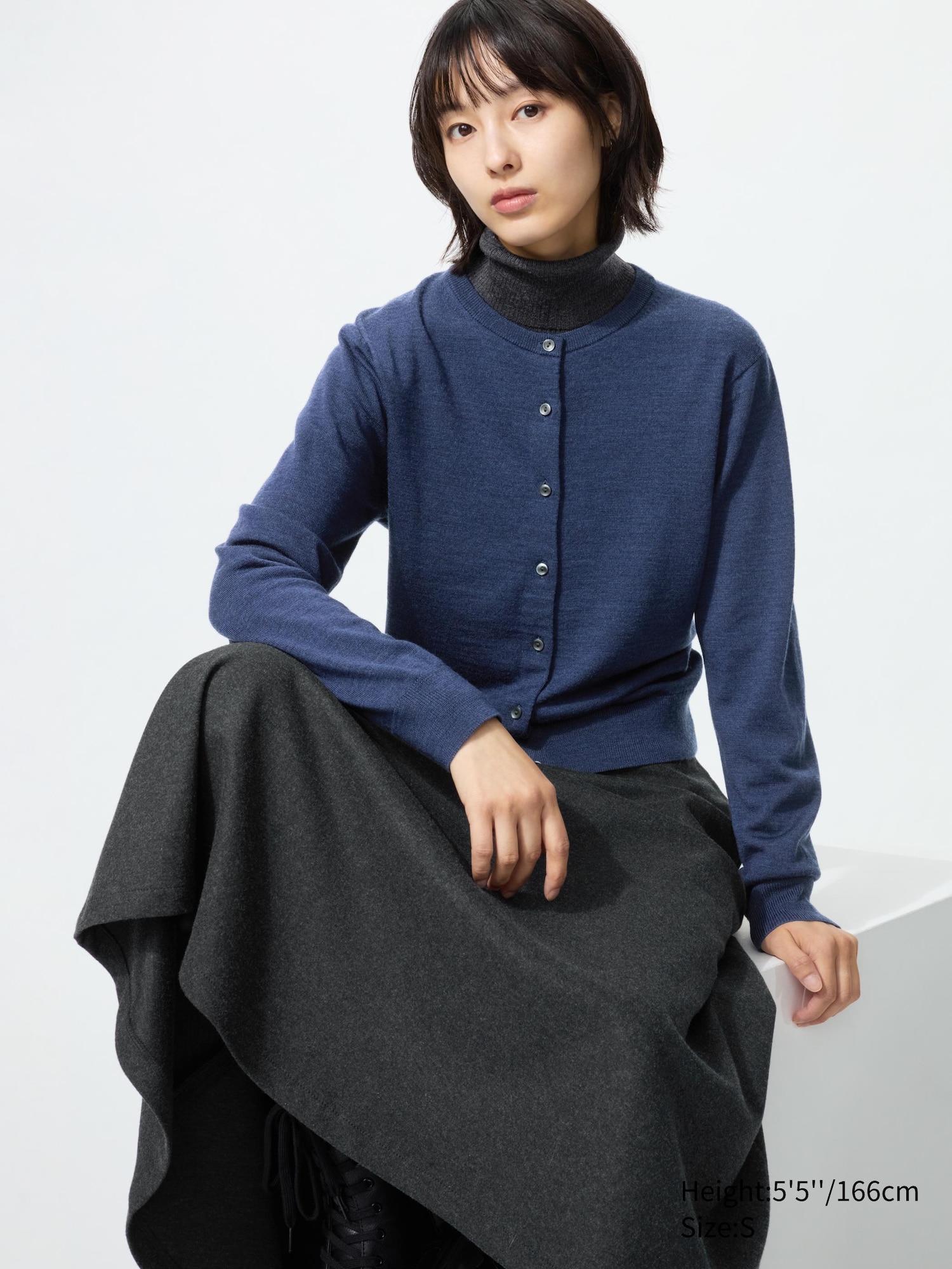 100% Merino Crew Neck Cardigan