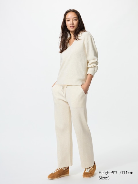 Uniqlo - Pantalon En Maille Côtelée (Lavable En Machine) - Nude - Xxl