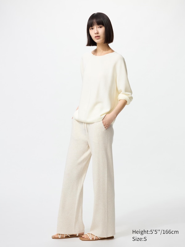 Washable Knit Ribbed Trousers