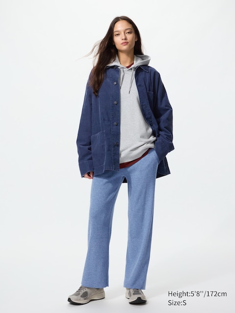 Uniqlo - Pantalon En Maille Côtelée (Lavable En Machine) - Bleu - Xl