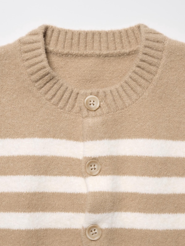 Cardigan en Maille Soufflée Yarn à Rayures