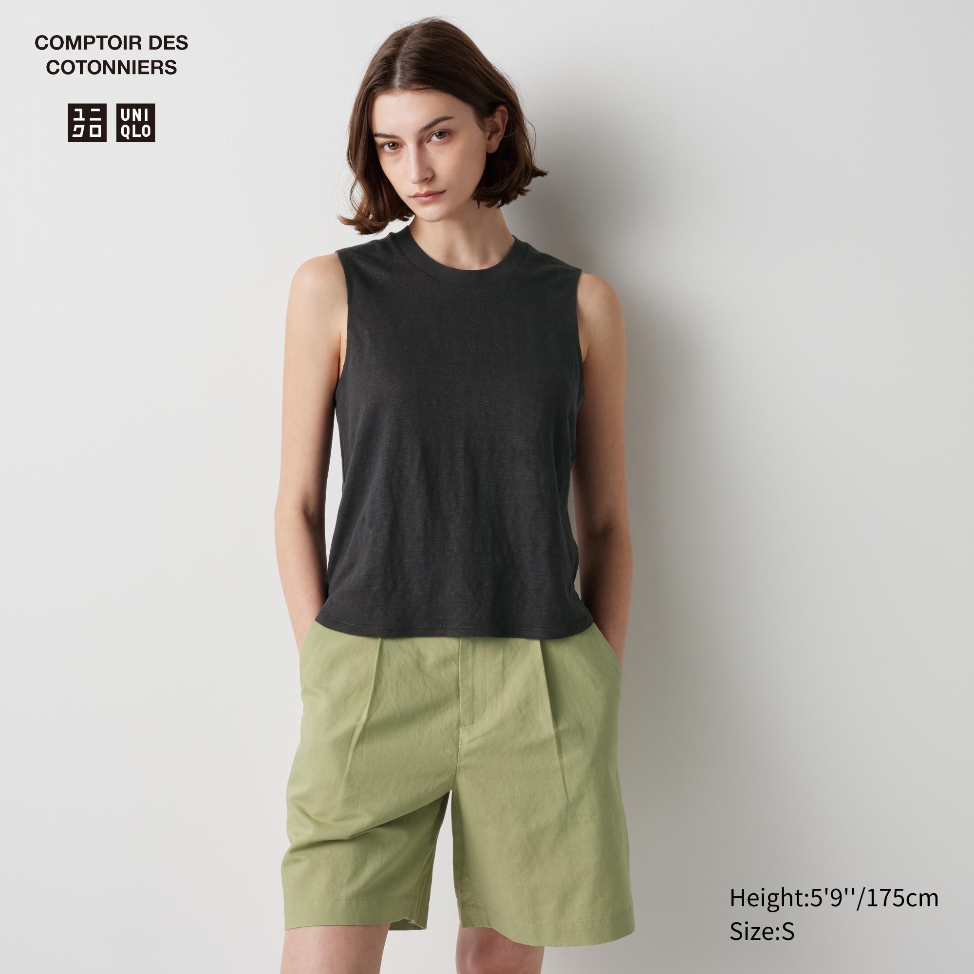 100% Linen Sleeveless T-Shirt | UNIQLO EU