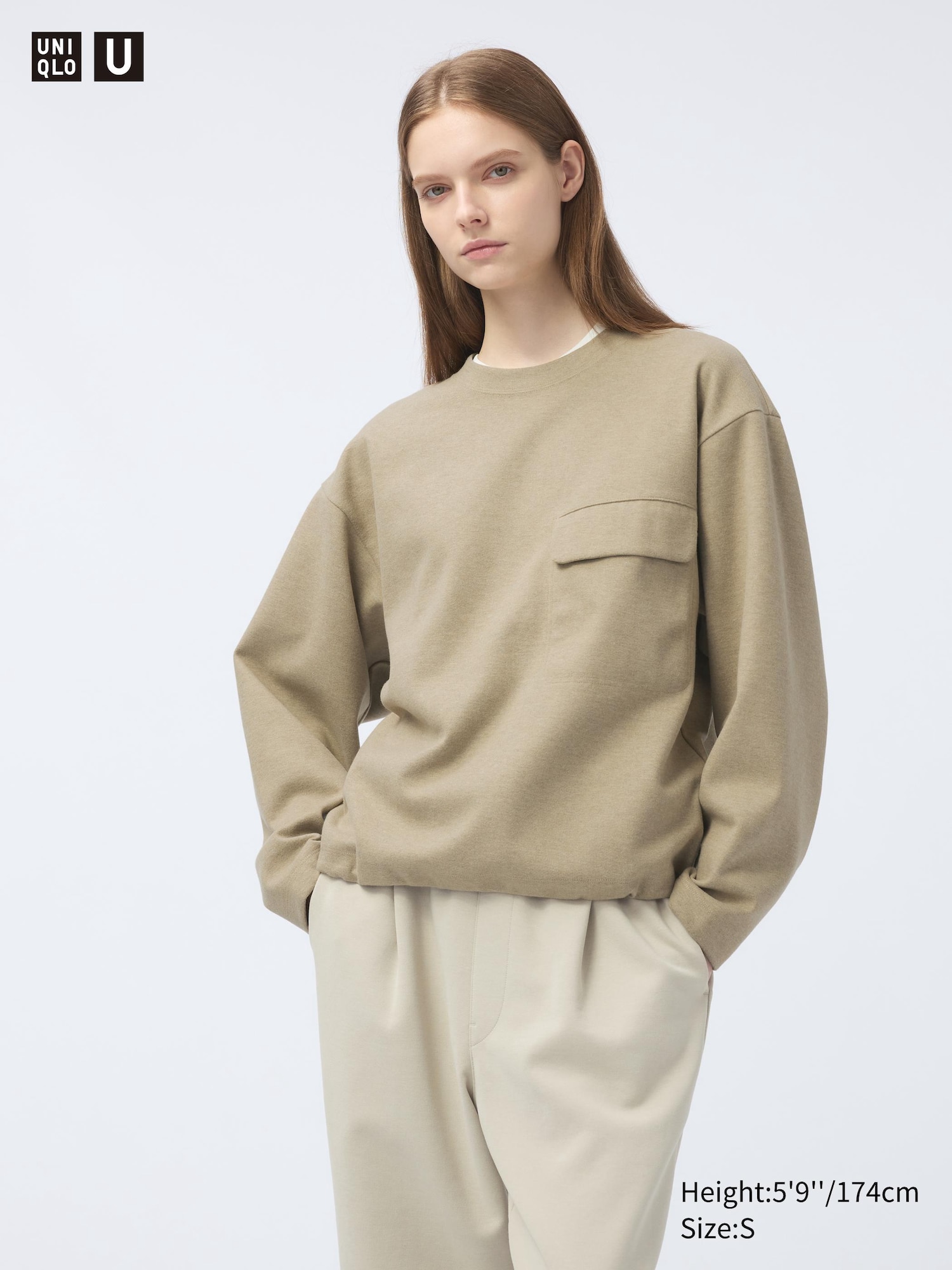 Women s Brushed Jersey Pullover Shirt UNIQLO UK