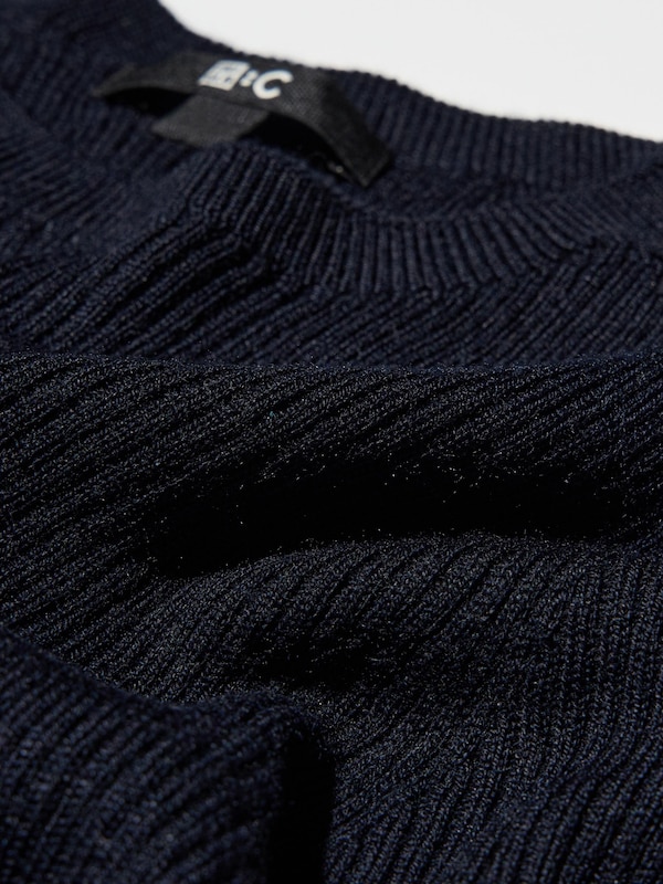3D Knit Merino Blend Ribbed Jumper