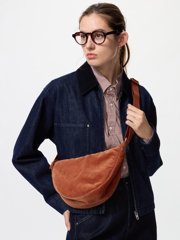 Runde Mini Schultertasche (Cord)