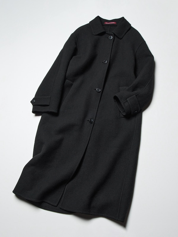 Manteau long en laine mélangée