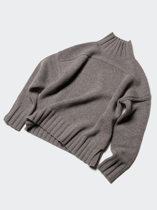 Pull col montant 100% laine