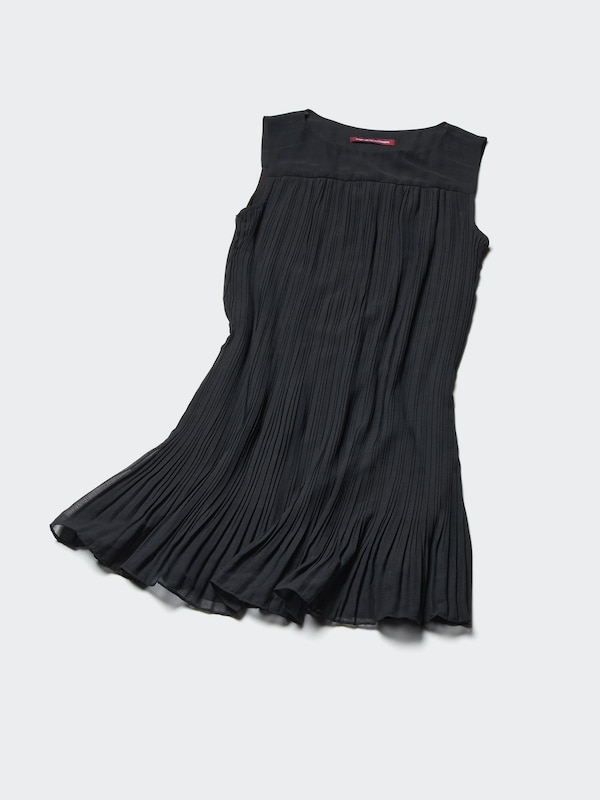 Chiffon Plisseekleid (ärmellos, kurz)