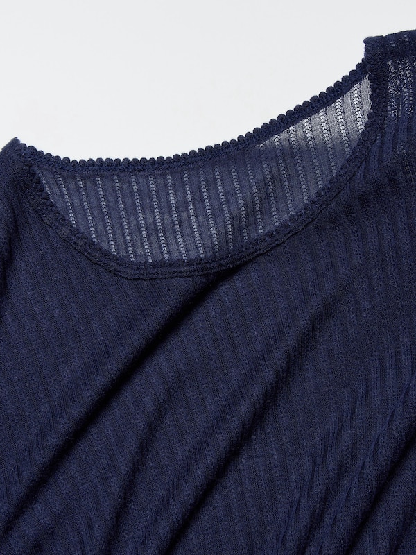 HEATTECH Cashmere Blend Pointelle T-Shirt (Long Sleeve)