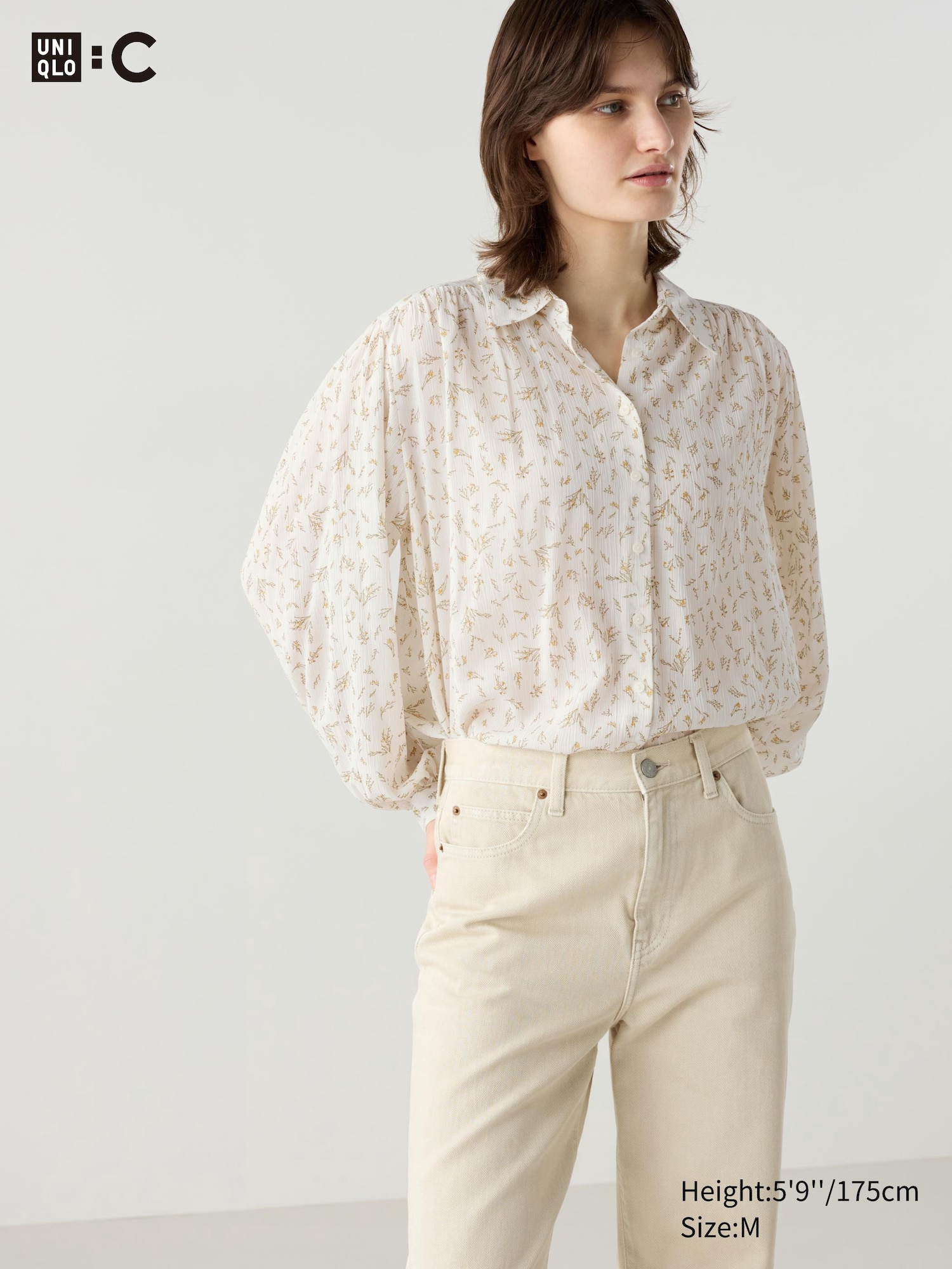 Women s Printed Sheer Blouse UNIQLO UK