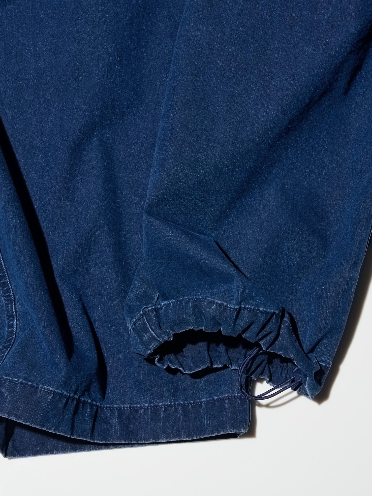 【Raucohouse】Urban wide parachute denim pants Low-Rise Denim Parachute Pants