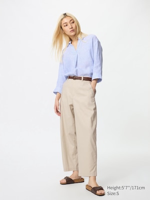 Linen Cotton Tapered Trousers