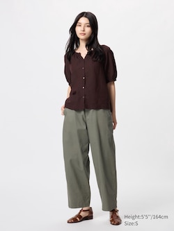 Linen Cotton Tapered Trousers