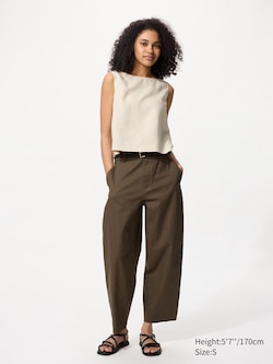 Linen Cotton Tapered Trousers