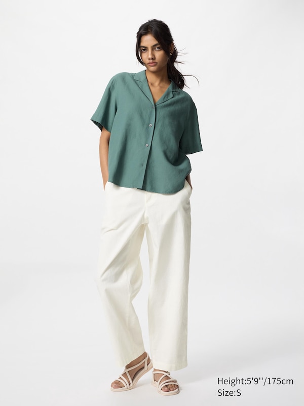 Linen Cotton Tapered Trousers (Longer)