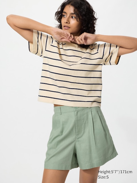 Uniqlo - Short En Lin Et Coton Mélangés - Vert - Xl