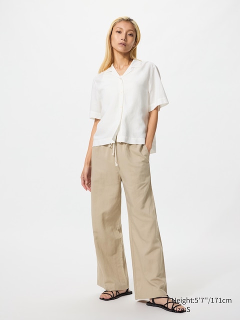 Uniqlo - Pantalon Easy En Lin Mélangé - Beige - Xxl