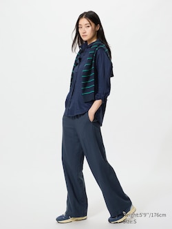 Vrijetijdsbroek in turquoise heine