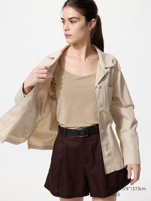 Uniqlo - Caraco À Brassière Intégrée Airism - Marron - Xl