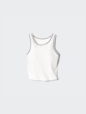 Ribbed Cropped Sleeveless Bra Top (Line)