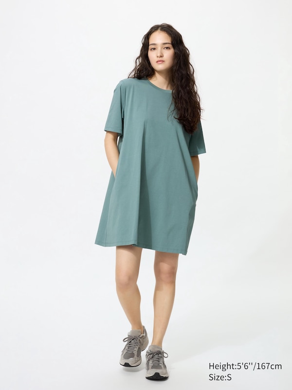 Robe courte en coton AIRism (Manches courtes) pour Femme | UNIQLO FR