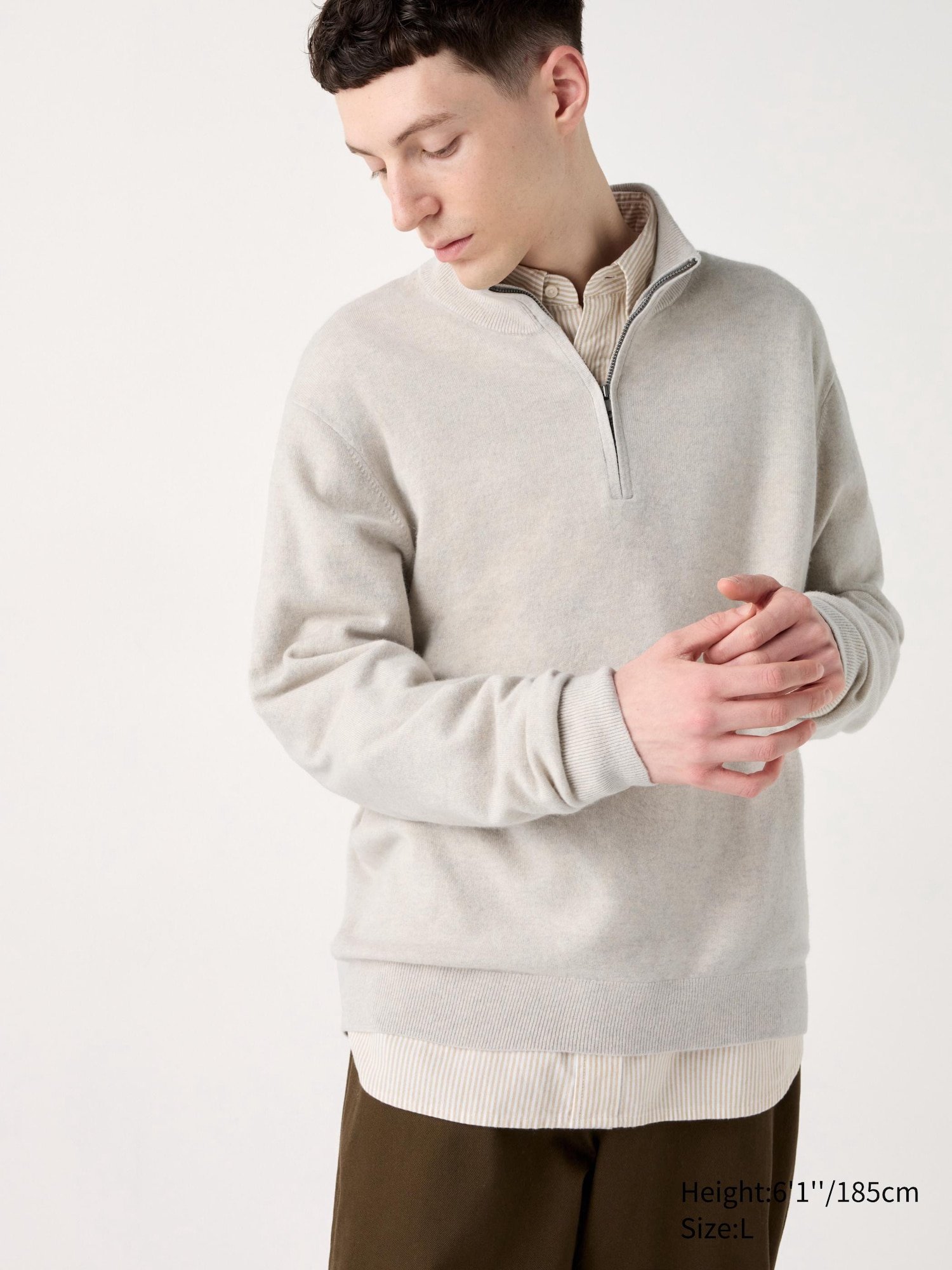 Pull en Cachemire a Col Zippe pour Homme UNIQLO FR