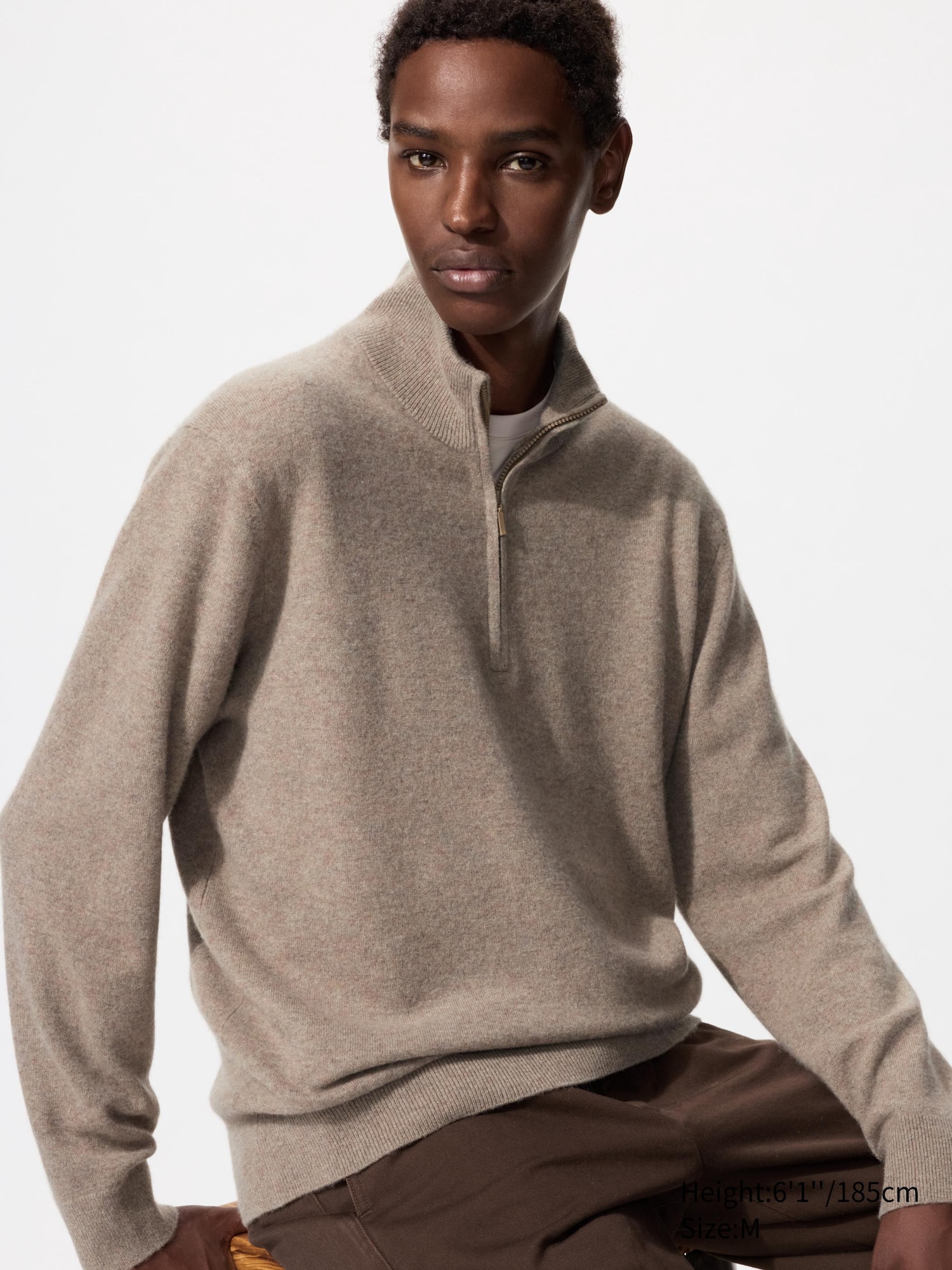 Pull 100% Cachemire à Col Zippé pour Homme | UNIQLO FR